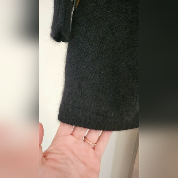 RAFAELLA Vintage wool/rabbits hair shawl collar open front printed cardigan. MED - Picture 7 of 9